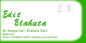 edit blahuta business card